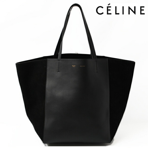 Celine Handbags - Celine Black Leather & Suede Tote Shoulder Bag
